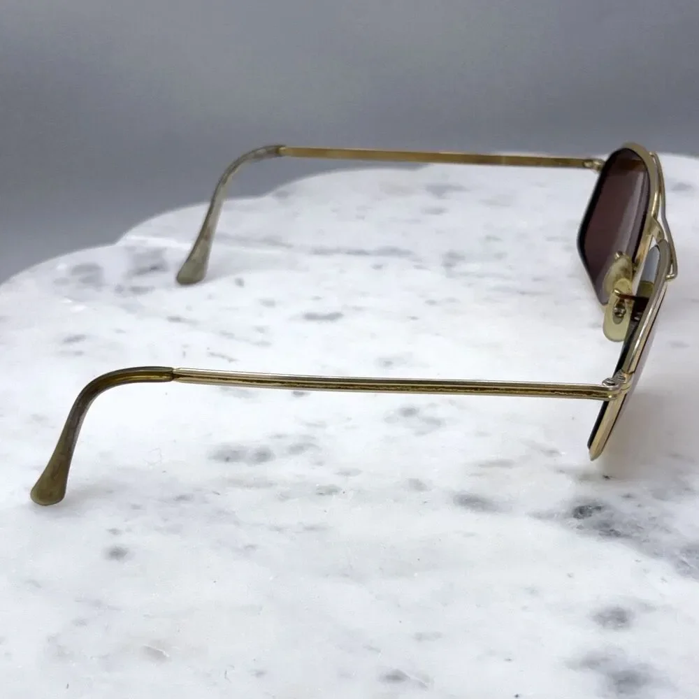 Vintage Shuron 6 USA Square Aviator (Navigator) Gold Eyeglasses Frames Only